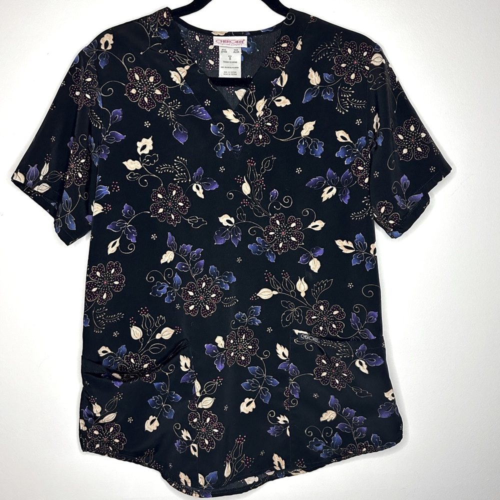 Cherokee Alxa Scrub Top S black/blue Style 2700